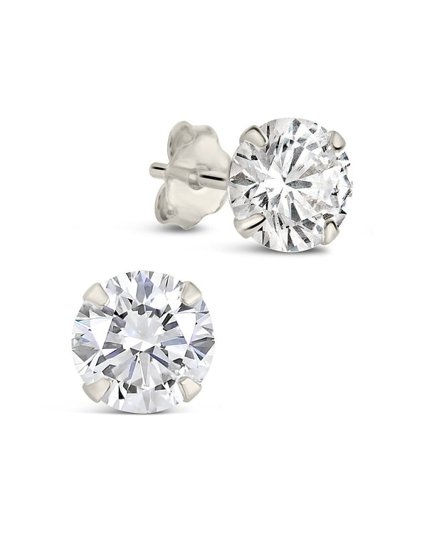 6mm CZ Stud Earrings in Silver