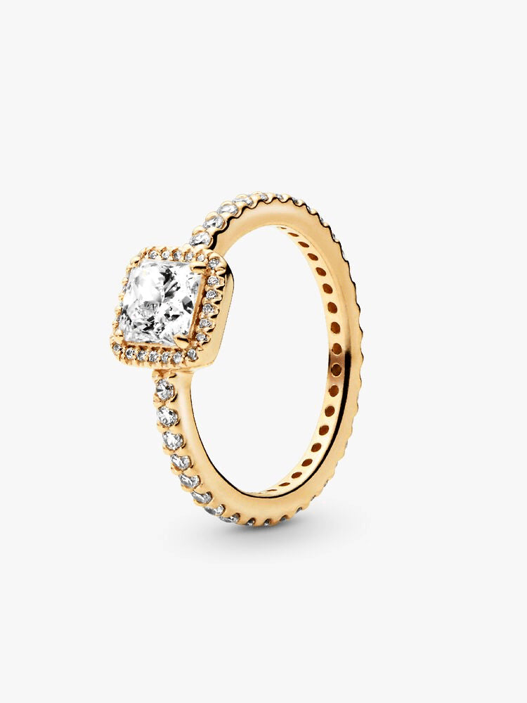 FINAL SALE - Square Sparkle Halo Ring