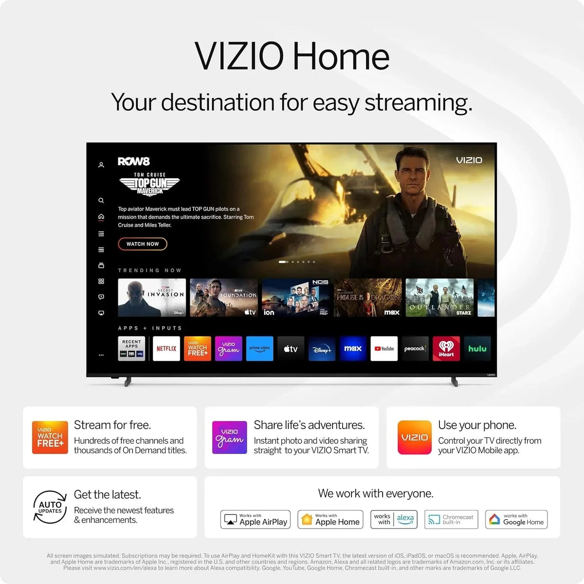 VIZIO 50 in 4K HDR Smart TV, Black - V4K50M-08