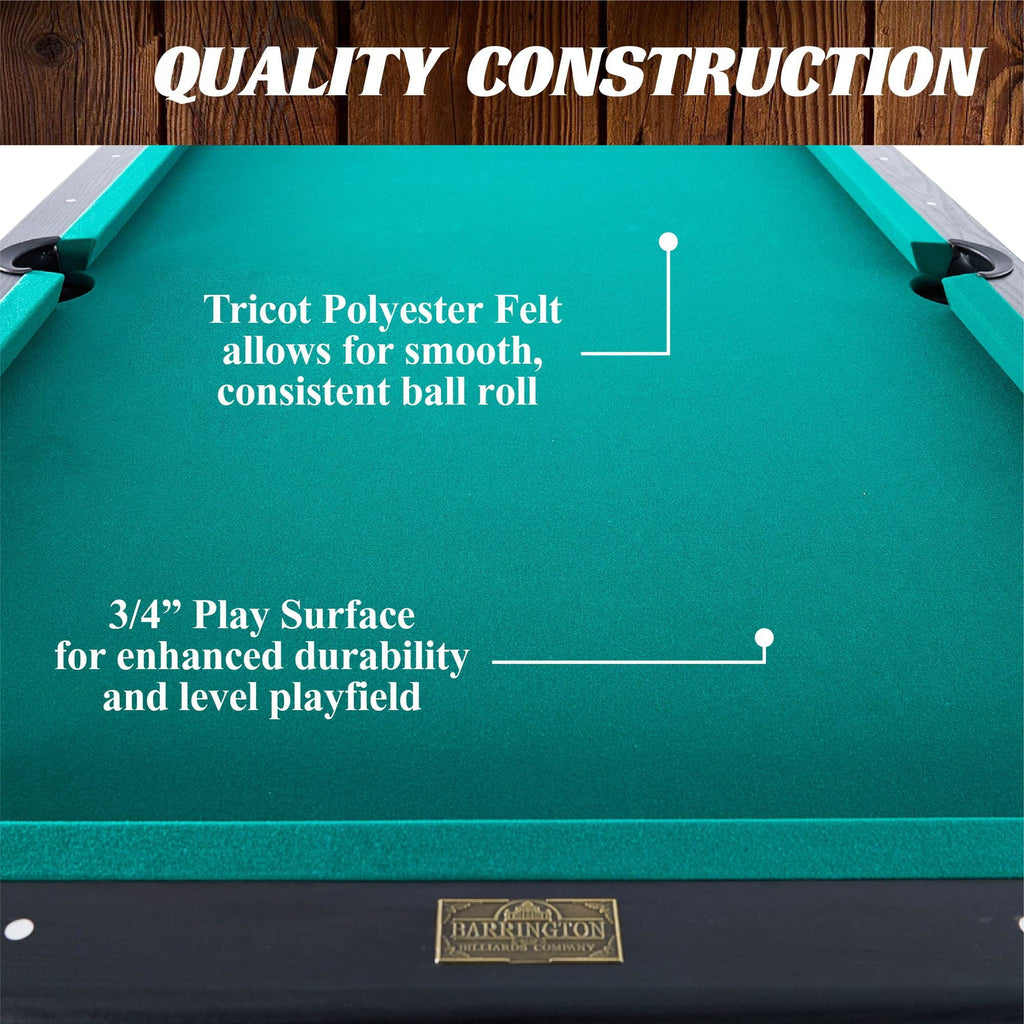 84-Inch Arcade Pool Table With Dartboard Set - Green