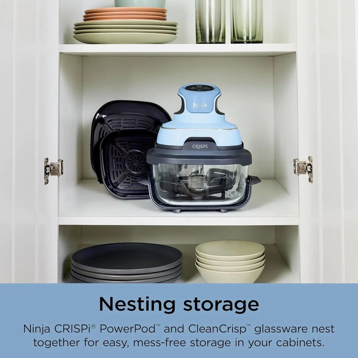 Ninja Crispi 4-in-1 Portable Glass Air Fryer Cooking System, 1500W, 4 QT And 6-Cup Containers