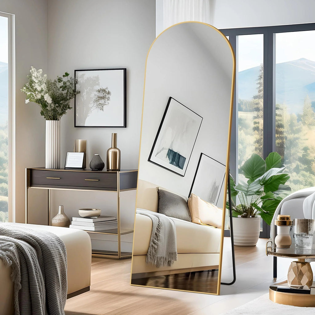Arched Full-Length Floor Mirror - Standing And Wall-Mounted