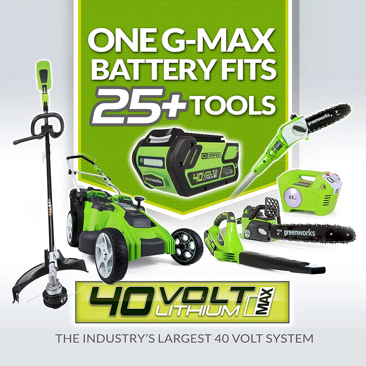 GreenWorks Cordless Leaf Blower/Vacuum, 40V 185 MPH, 4.0Ah Battery And Charger Included - 24322