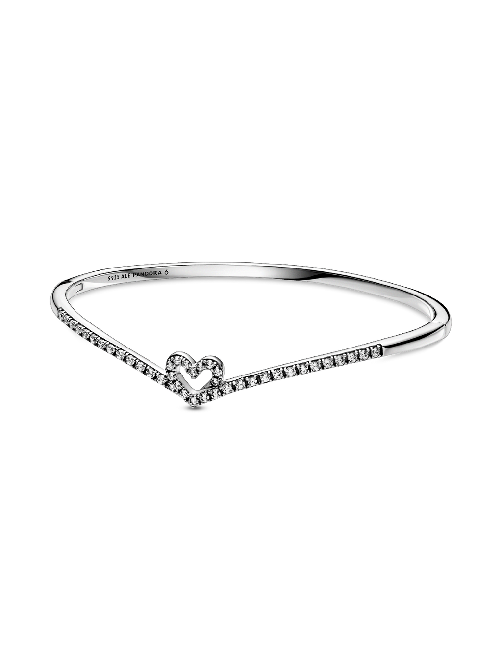 FINAL SALE - Sparkling Wishbone Heart Bangle