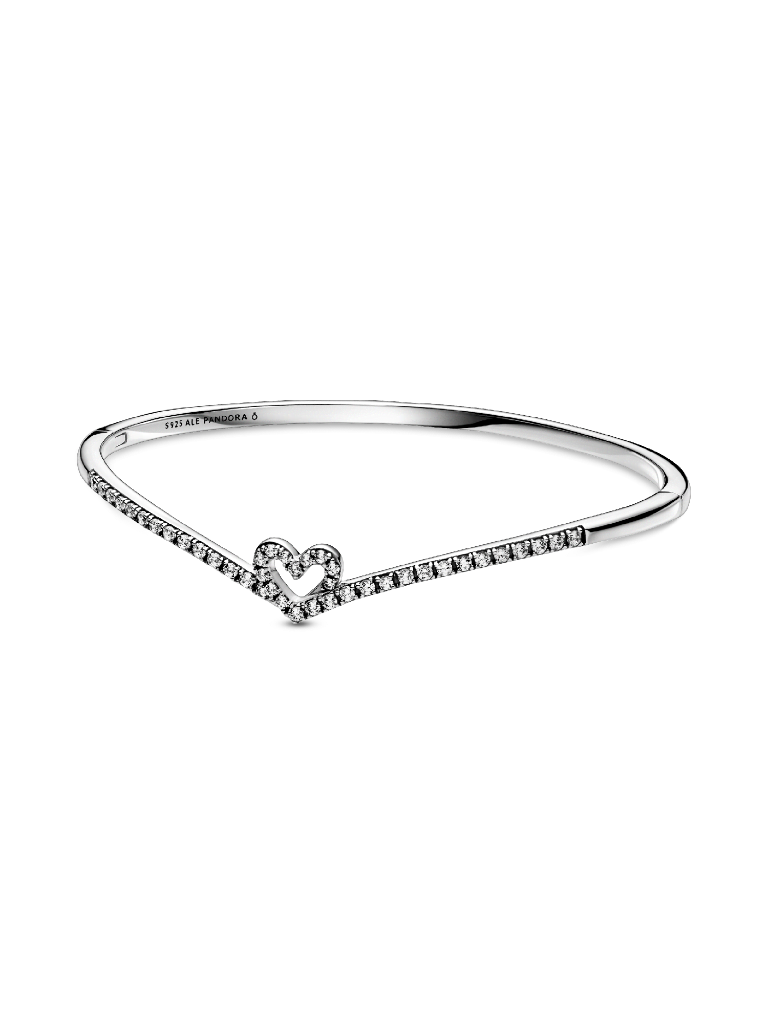 FINAL SALE - Sparkling Wishbone Heart Bangle