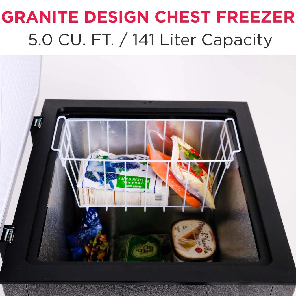 Frigidaire Chest Freezer, 5.0 Cu. Ft., Black Granite Design