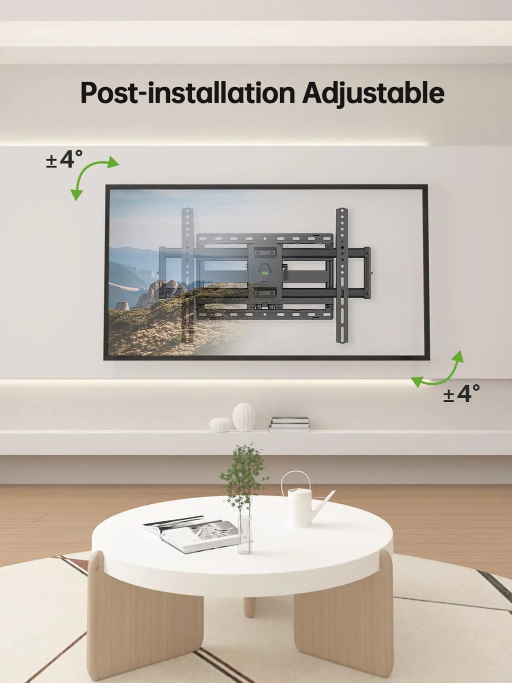 TV Wall Mount for Most 42-86 Inch Flat Screen TVs, 132 lbs - Full-Motion Swivel Tilt Bracket