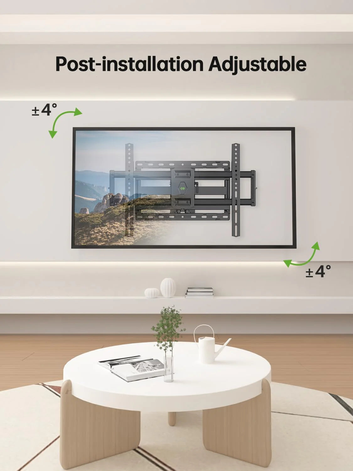 TV Wall Mount for Most 42-86 Inch Flat Screen TVs, 132 lbs - Full-Motion Swivel Tilt Bracket