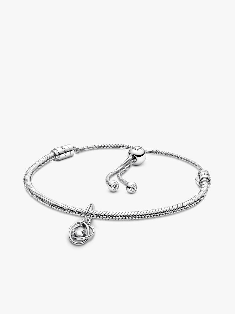 April Eternity Circle Dangle Charm Bracelet Set