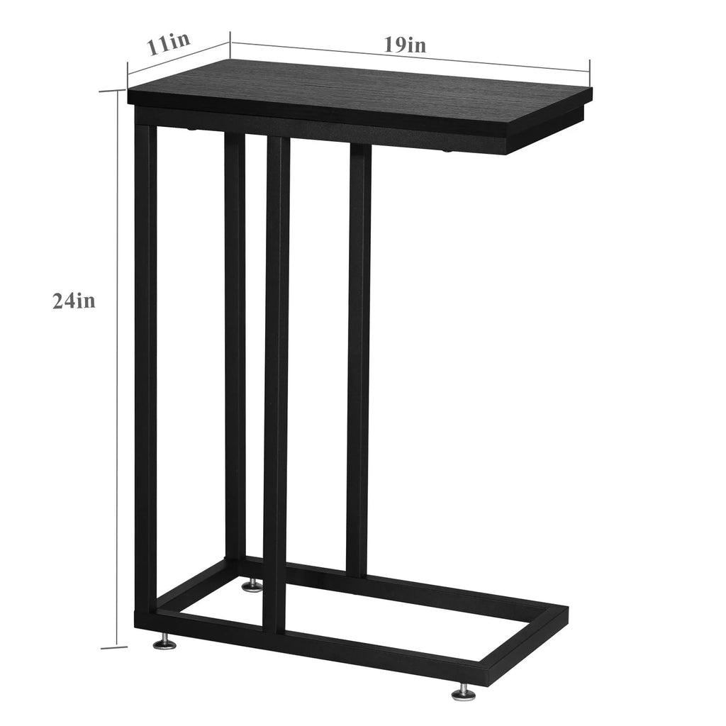 C-Shaped Sofa Side Tables, Set of 2, 11" D x 19" W x 24" H