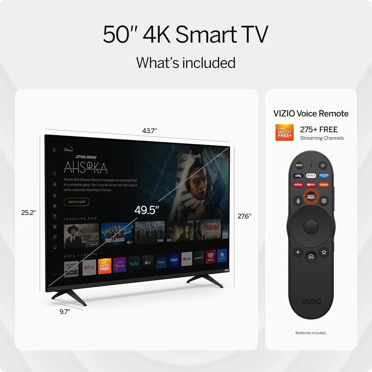 VIZIO 50 in 4K HDR Smart TV, Black - V4K50M-08