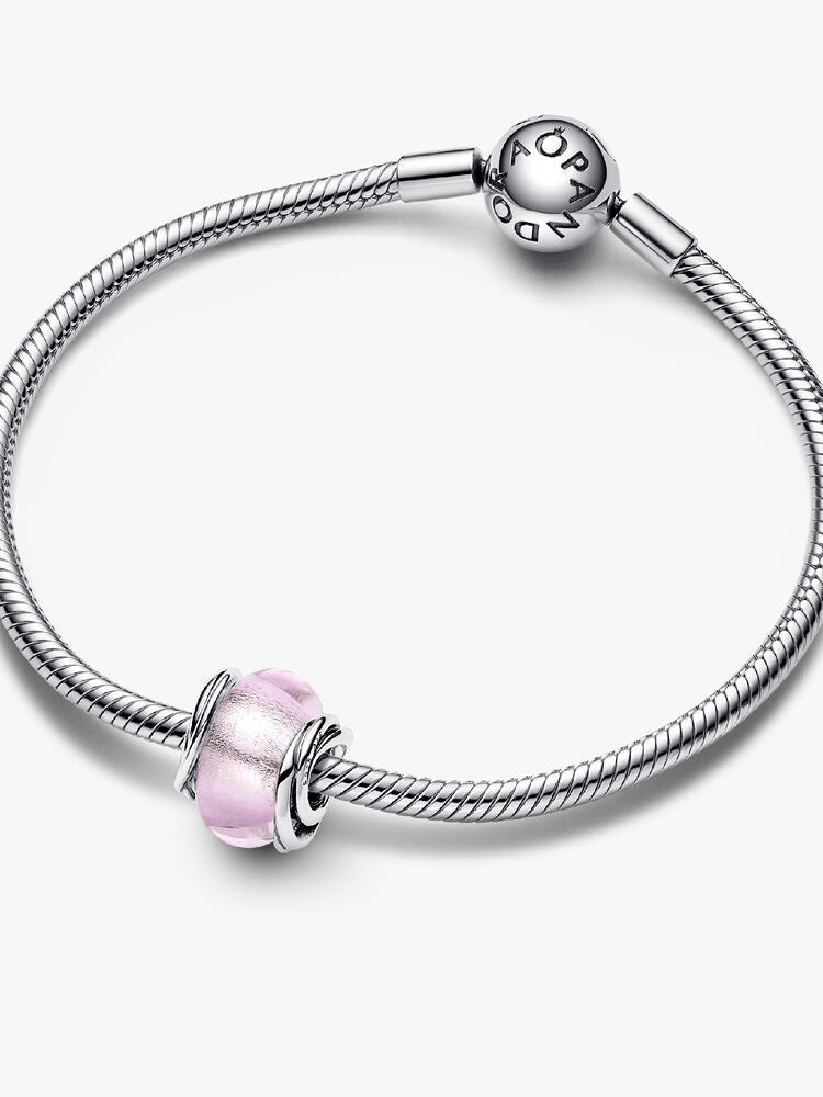Encircled Pink Murano Glass Charm
