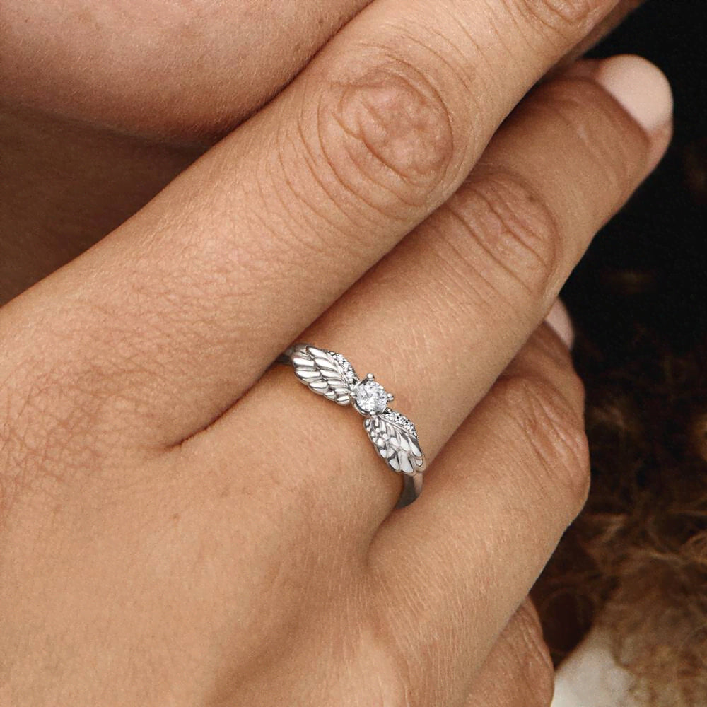 FINAL SALE - Sparkling Angel Wings Ring