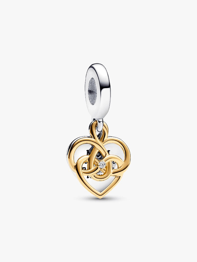 Lab-grown Diamond Engravable Mom Double Dangle Charm
