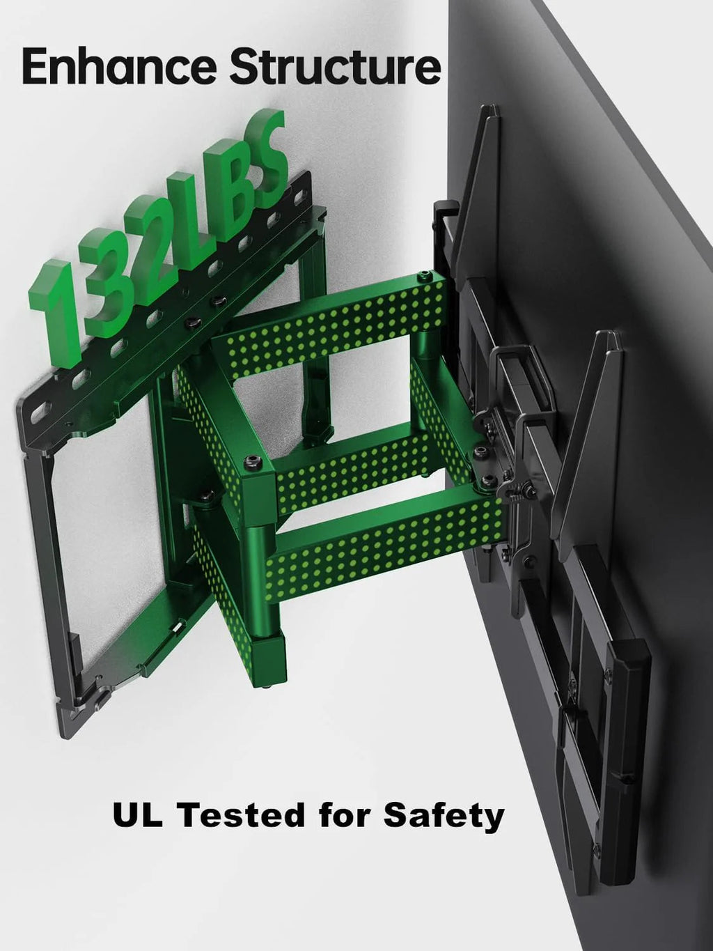 TV Wall Mount for Most 42-86 Inch Flat Screen TVs, 132 lbs - Full-Motion Swivel Tilt Bracket