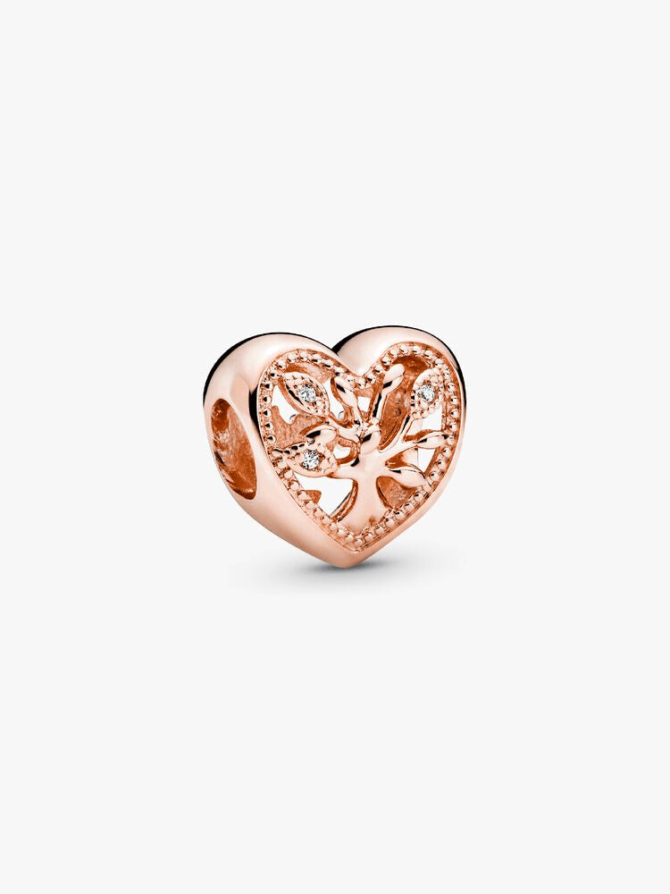 Openwork Family Tree Heart Charm