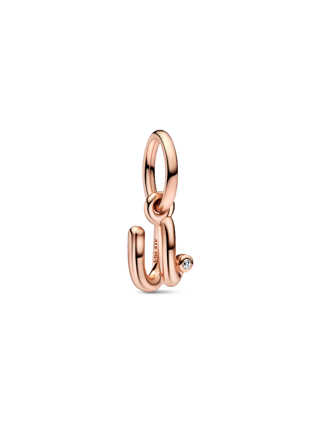 FINAL SALE - Letter U Script Alphabet Dangle Charm