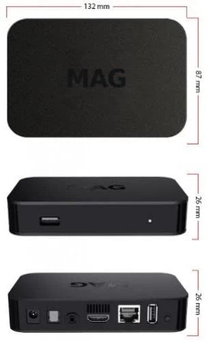 MAG322-W1 IPTV Box Package Of 2 With Built-In WiFi, HDMI Cable, Remote And Power Adapter