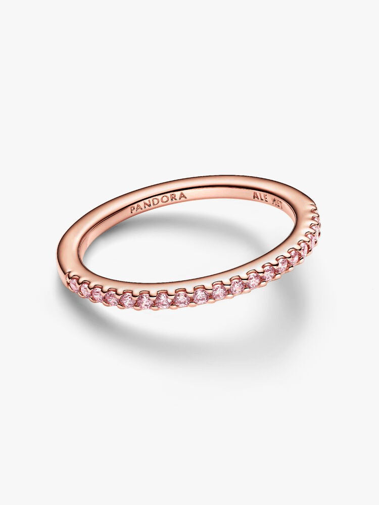 Sparkling Pink Band Ring