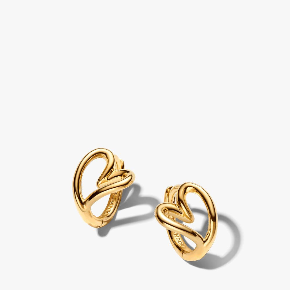 Organically Shaped Heart Small Hoop Earrings