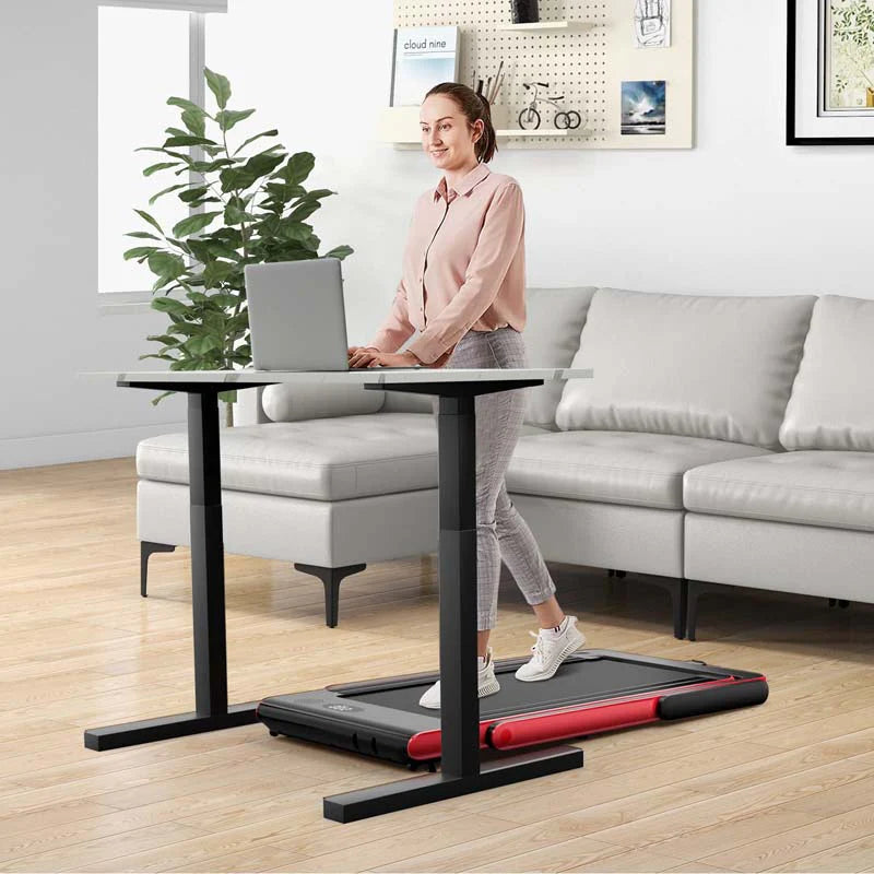 GYMAX 2-in-1 Folding Under Desk Treadmill With Speaker, App And Remote Control - 2.5HP