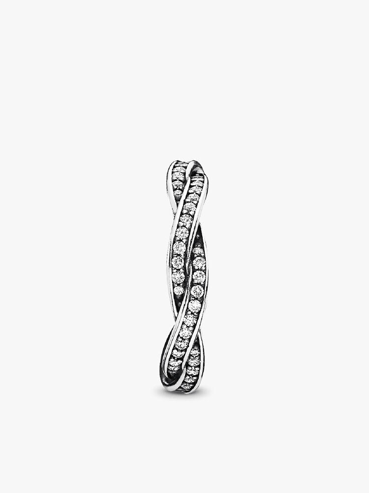 Sparkling Twisted Lines Ring