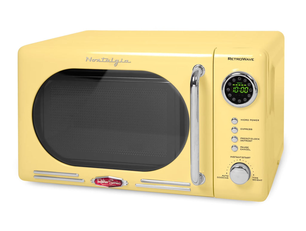 Nostalgia Retro Compact Countertop Microwave Oven 0.7 Cu. Ft. 700-Watts Orange