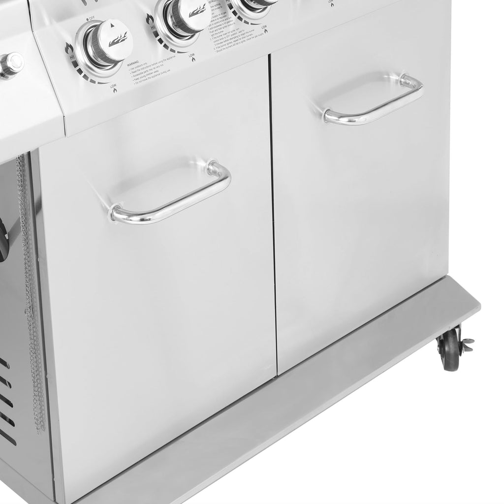 Stainless Steel 6-Burner Gas Grill - 74,000 BTU With Sear And Side Burner