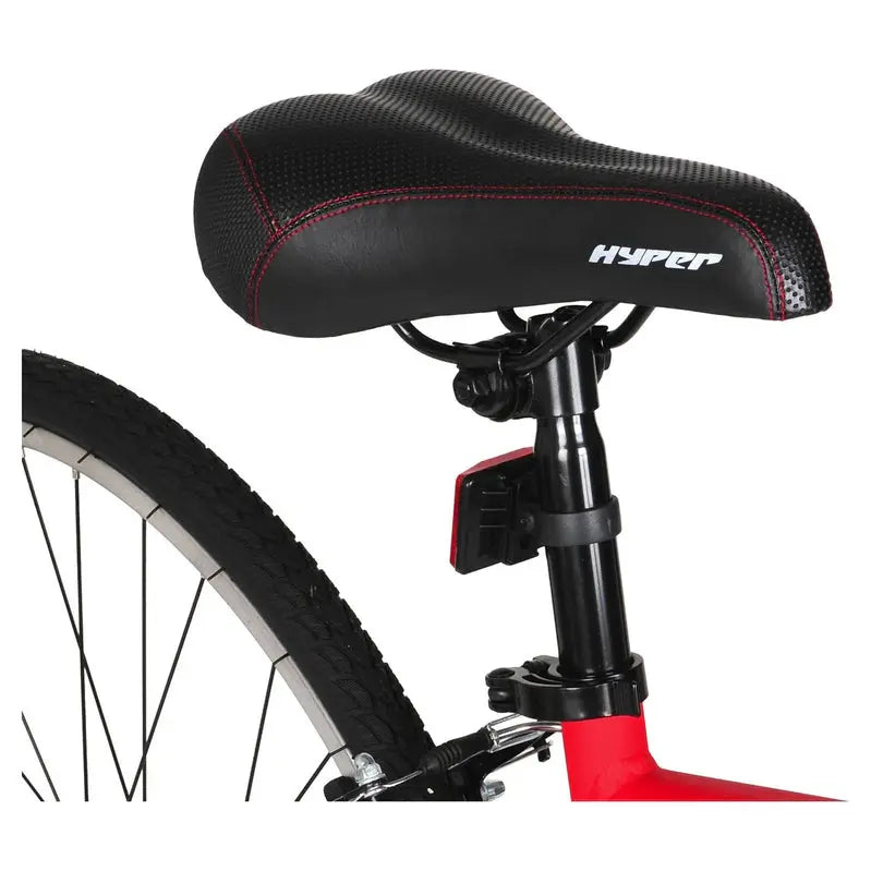 Hyper Bicycle 700C Men's Spin Fit Hybrid Bike, 21-Speed, Black/Red