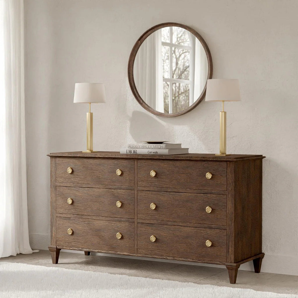 Classic Farmhouse Round Wooden Frame Wall Mirror - 24-inches, 28-inches, 32-inches