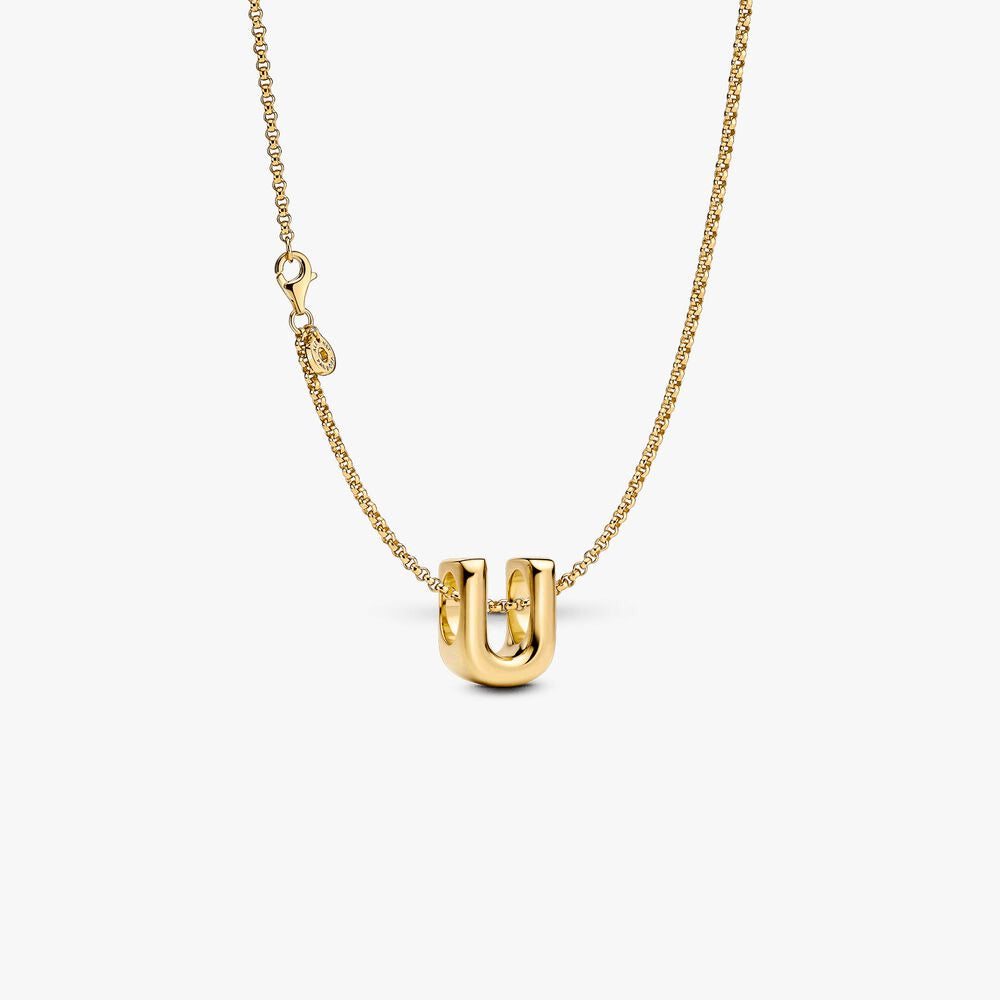 Letter U Charm Necklace
