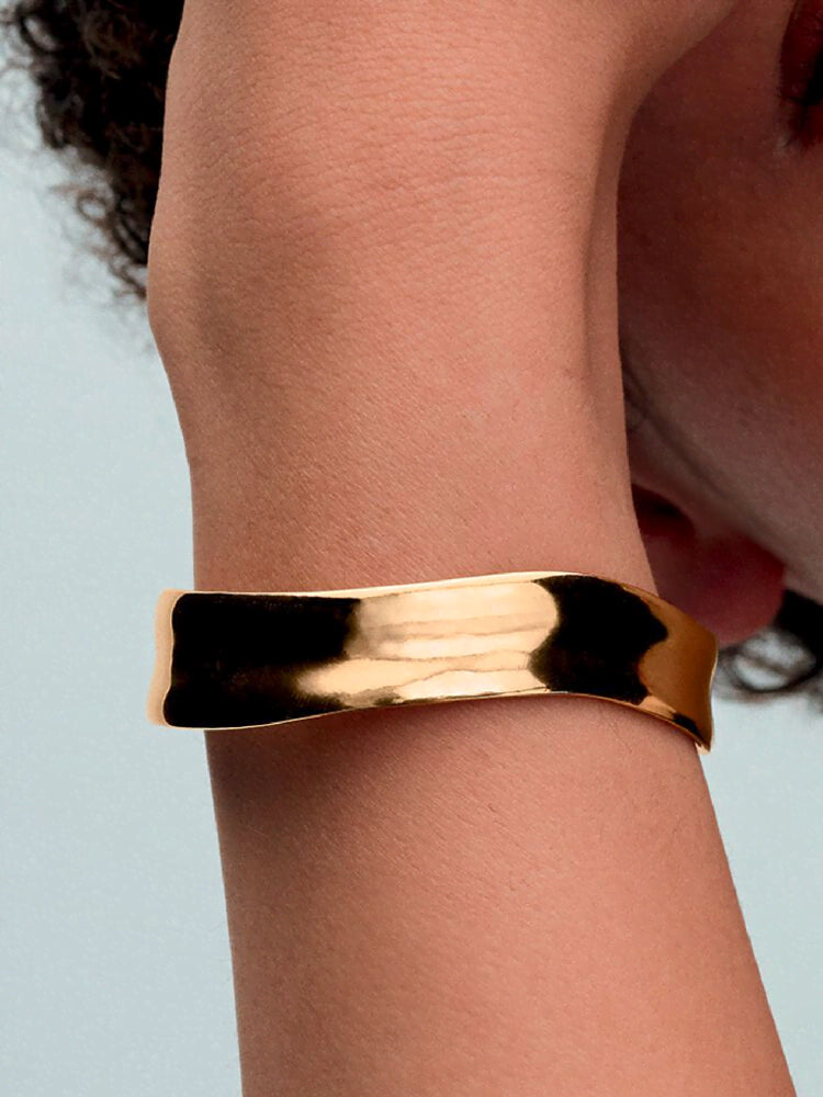 Organically Shaped Broad Open Bangle
