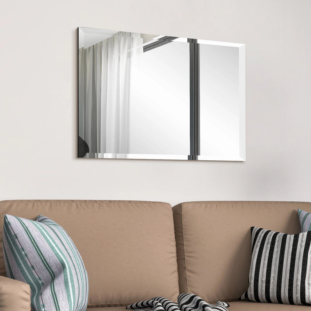 Frameless Beveled Prism Wall Mirror - Clear