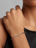 Pandora Nova 14k White Gold Lab-grown Diamond Open Bangle