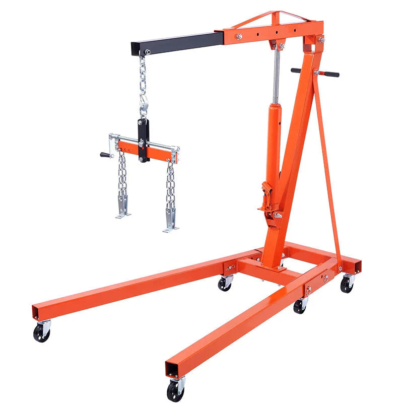 2T Folding Engine Hoist With Leveler, 4400 lbs Capacity