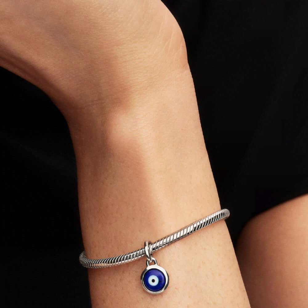 Engravable Evil Eye Murano Glass Mini Dangle Charm