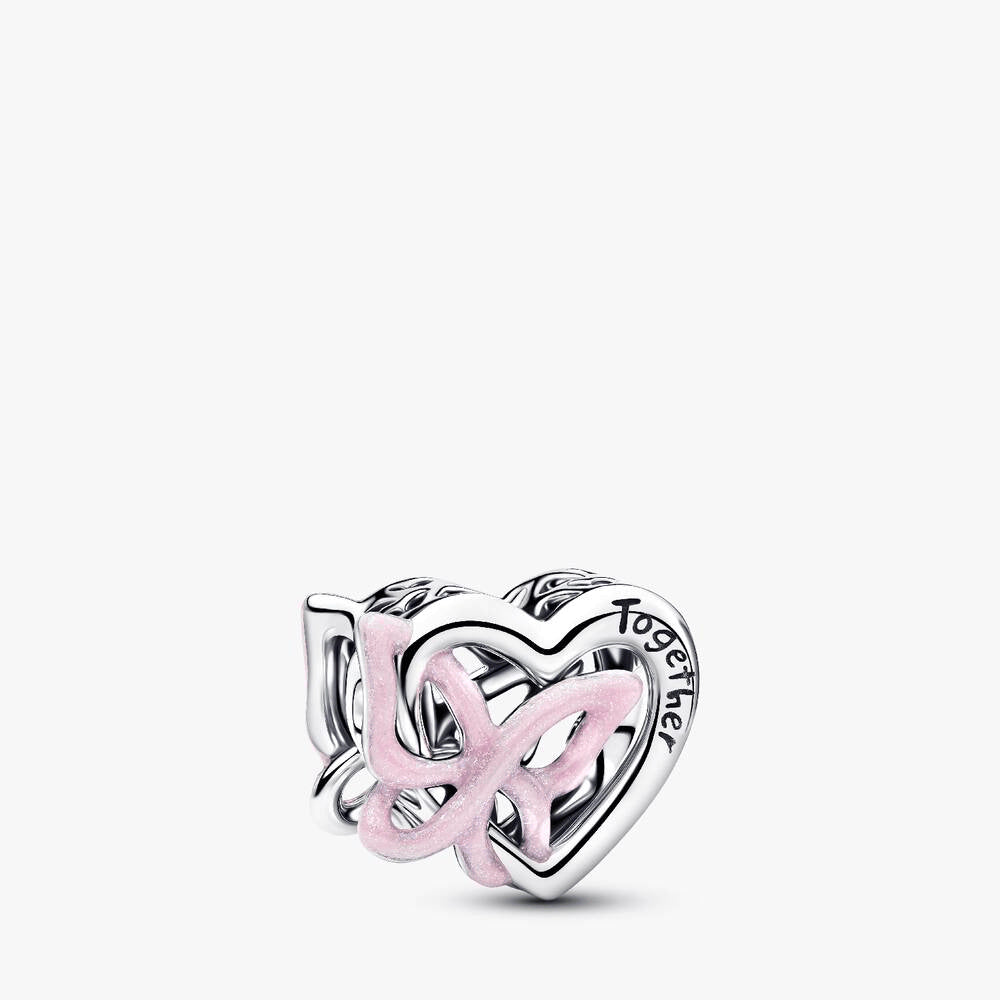 Entwined Heart & Butterfly Charm