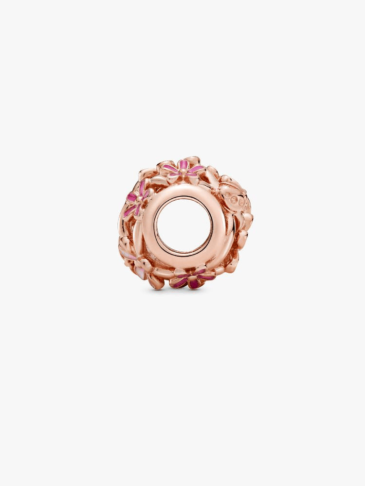 Openwork Pink Daisy Flower Charm