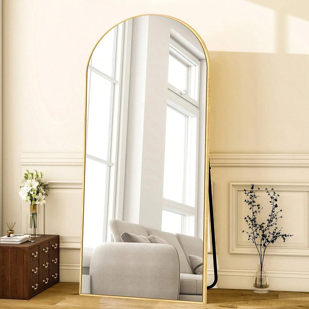 Arched Full Length Floor Mirror With Aluminum Alloy Frame - 65x22, 71x24, 71x28, 71x32