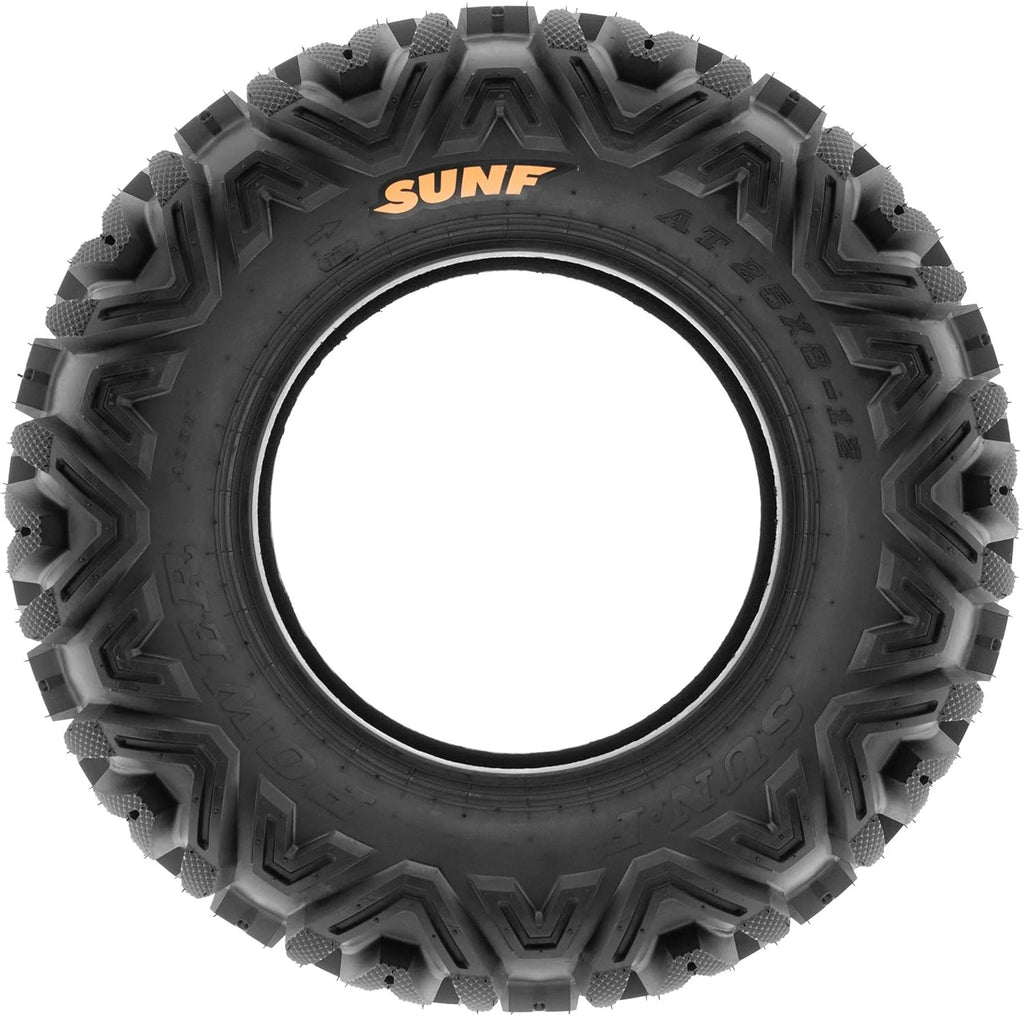 ATV UTV All-Terrain Tire Set, 4 Count, 25x8-12 Front, 25x10-12 Rear, 6-Ply - A033 Power.I
