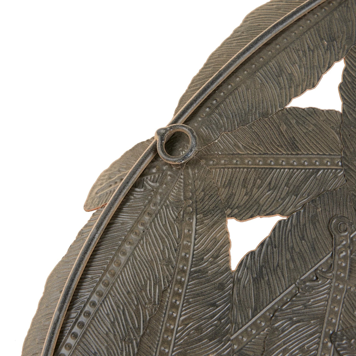 Textured Feather 3-Piece Metal Disc Wall Decor Set - 20in, 17.25in, 14.25in