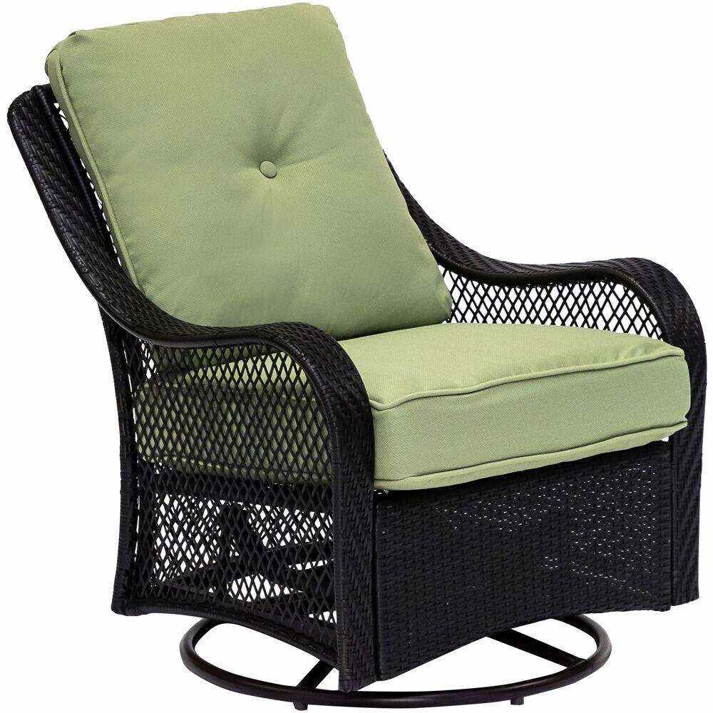 Hanover Orleans 5-Piece Steel Patio Fire Pit Conversation Set With Navy Blue Cushions, Swivel Gliders And Square Fire Pit Table