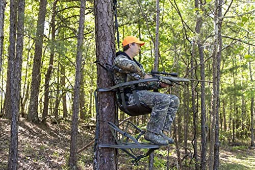 Aluminum Climbing Treestand With Padded Seat, 300 Lb. Capacity And Safety Harness
