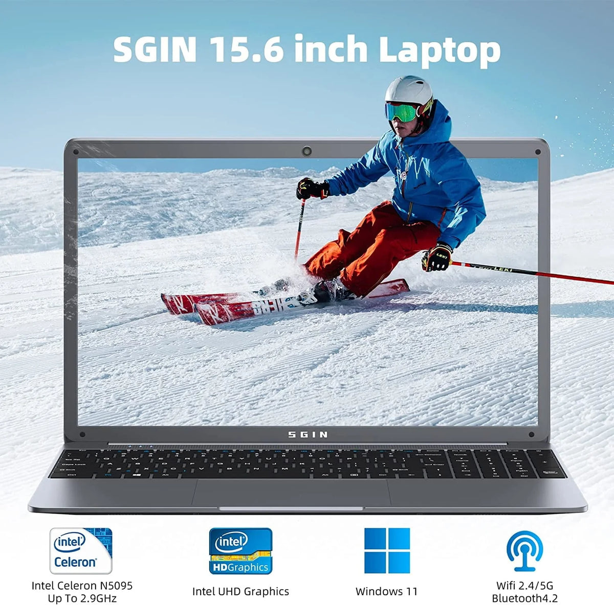 SGIN 15.6inch Laptop 12GB DDR4 512GB SSD Windows 11 Full HD 1920x1080 - X15