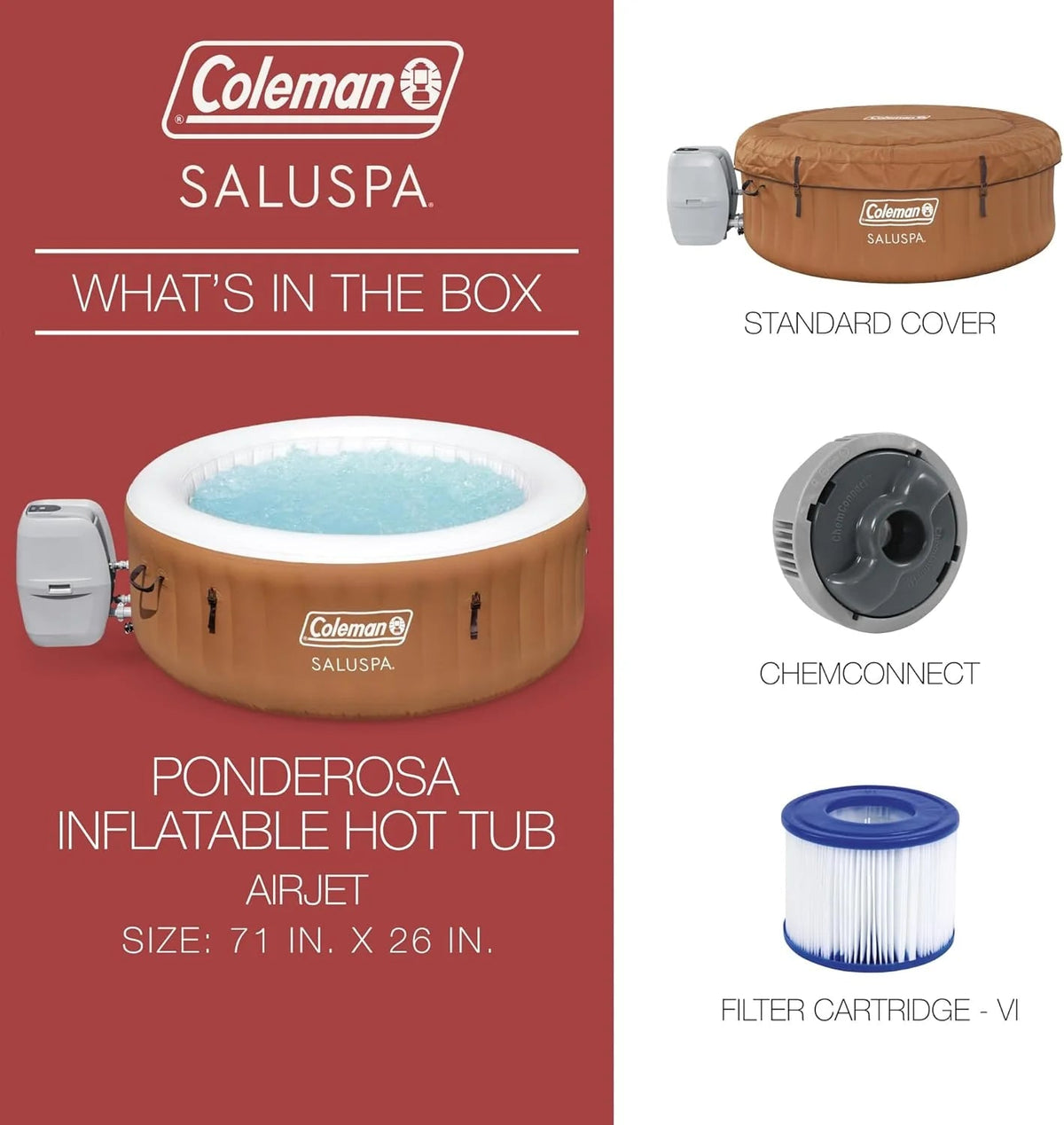 2-4 Person Inflatable Hot Tub With 120 Air Jets And Insulated Cover