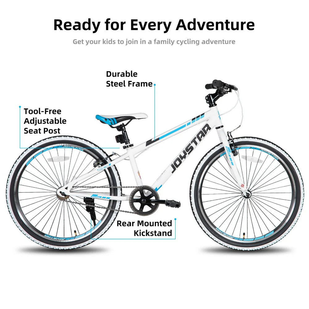 Kids' Single-Speed Mountain Bike, 20-Inch/24-Inch - White Wall Knobby Tires