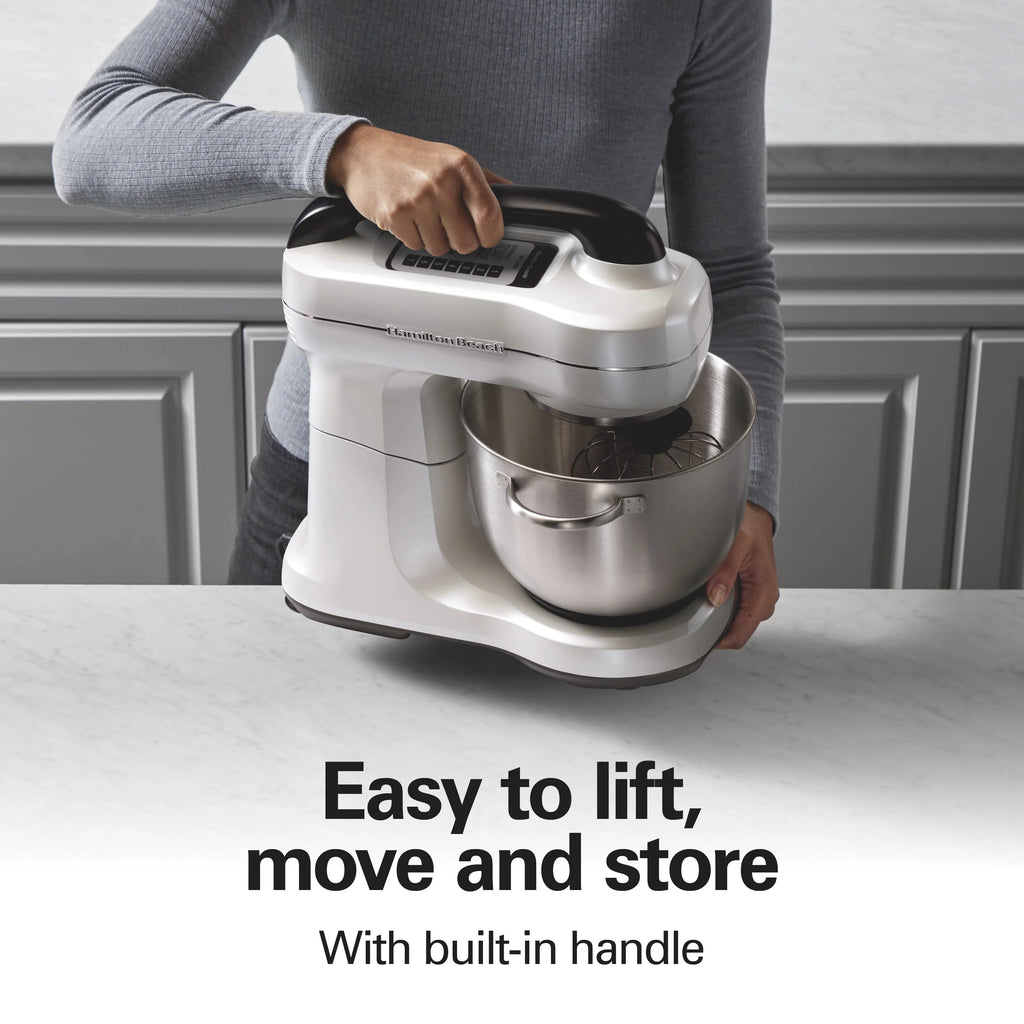Hamilton Beach 4 Quart 7-Speed Tilt-Head Stand Mixer With Dough Hook, Whisk And Flat Beater - Black