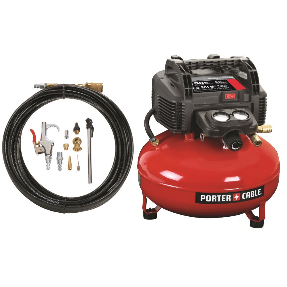 Oil-Free Pancake Air Compressor, 150 PSI, 6 Gallon