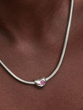 Engravable Purple Stone Heart Charm