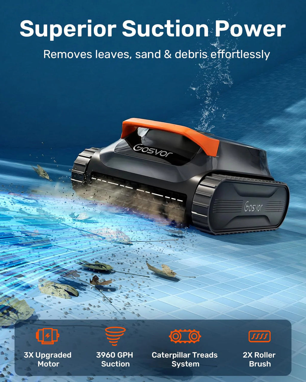 Cordless Robotic Pool Vacuum Cleaner With Smart Navigation And Wall And Waterline Cleaning